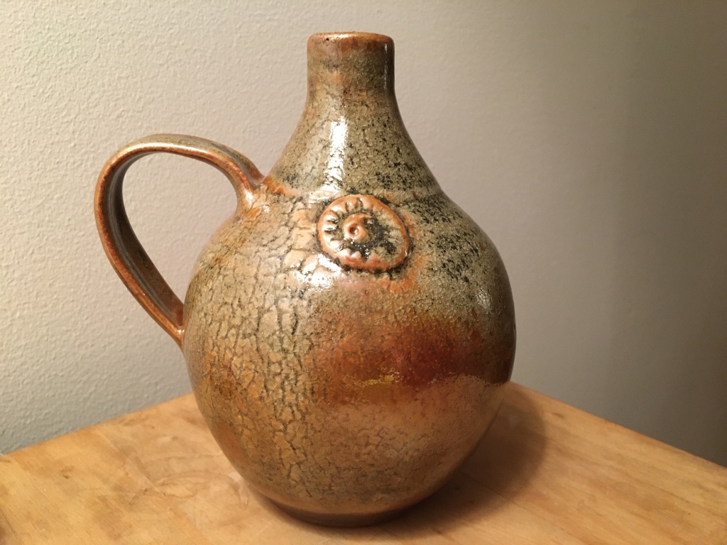 Brown crackled glaze jug